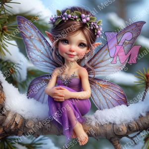 Tiny Purple Snow Fairies