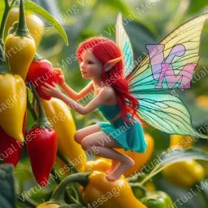 Tiny Fairies Collecting Veggies