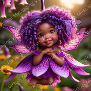 Tiny Purple Garden Fairies